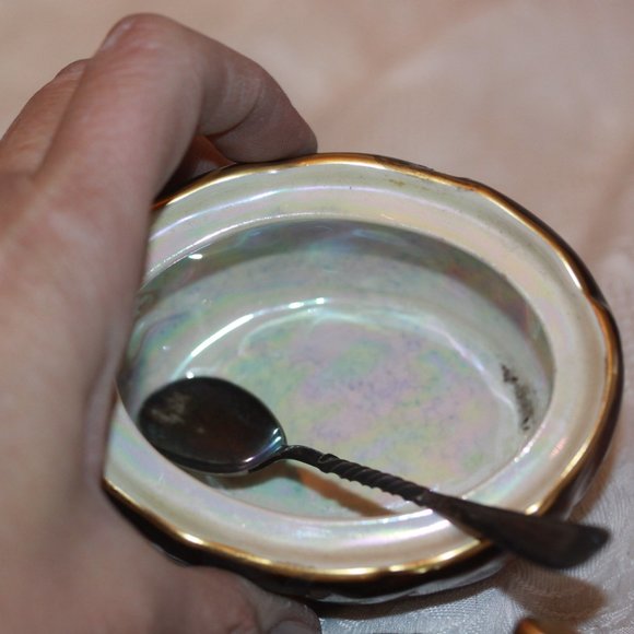 Vintage Carlton Ware Rouge Royale RARE Sugar Bowl & Spoon Made in England - Picture 3 of 4